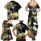 Custom AFL Collingwood NAIDOC Week Family Matching Summer Maxi Dress and Hawaiian Shirt Keep The Fire Burning Indigenous Art