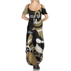 Custom AFL Collingwood NAIDOC Week Family Matching Summer Maxi Dress and Hawaiian Shirt Keep The Fire Burning Indigenous Art