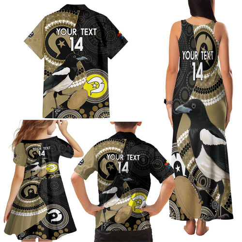 Custom AFL Collingwood NAIDOC Week Family Matching Tank Maxi Dress and Hawaiian Shirt Keep The Fire Burning Indigenous Art