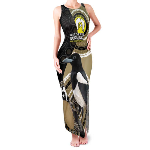 Custom AFL Collingwood NAIDOC Week Family Matching Tank Maxi Dress and Hawaiian Shirt Keep The Fire Burning Indigenous Art