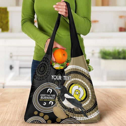 Custom AFL Collingwood NAIDOC Week Grocery Bag Keep The Fire Burning Indigenous Art