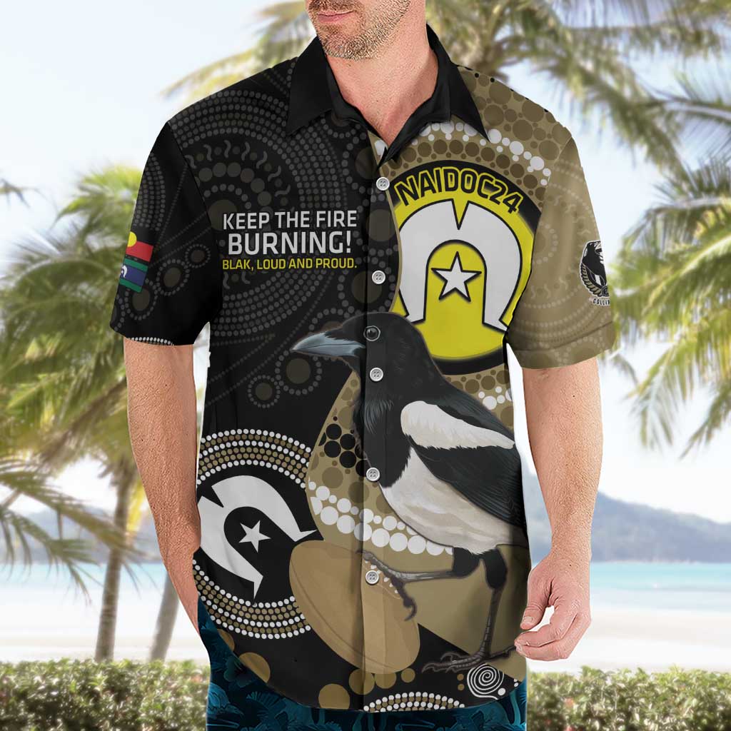 Custom AFL Collingwood NAIDOC Week Hawaiian Shirt Keep The Fire Burning Indigenous Art