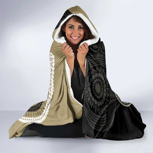 Custom AFL Collingwood NAIDOC Week Hooded Blanket Keep The Fire Burning Indigenous Art