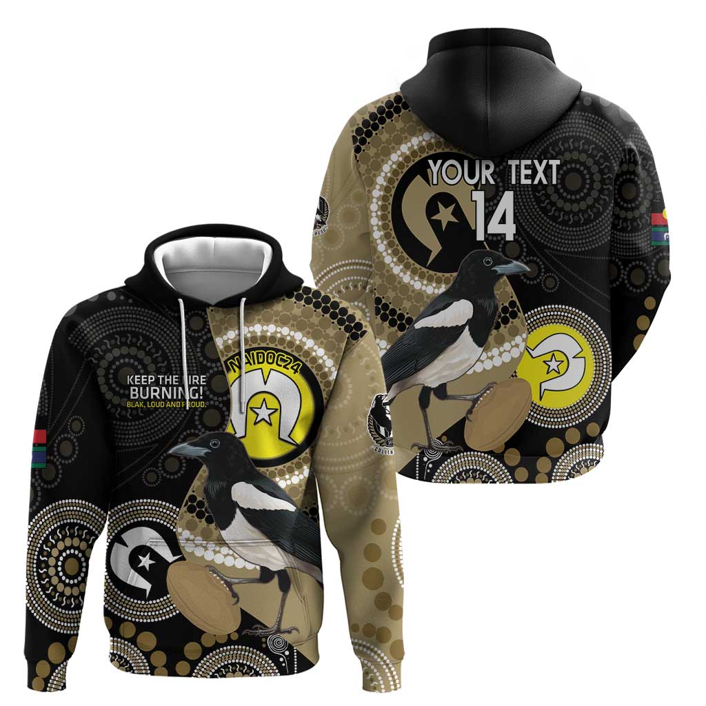 Custom AFL Collingwood NAIDOC Week Hoodie Keep The Fire Burning Indigenous Art