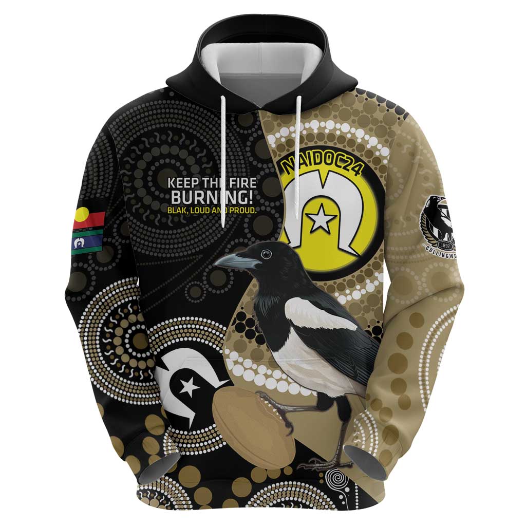 Custom AFL Collingwood NAIDOC Week Hoodie Keep The Fire Burning Indigenous Art