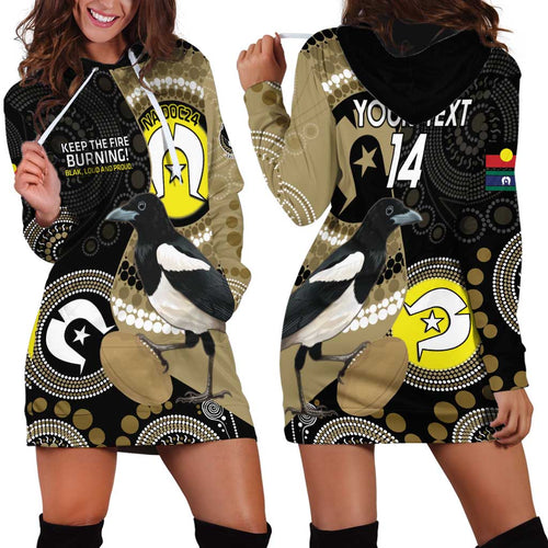 Custom AFL Collingwood NAIDOC Week Hoodie Dress Keep The Fire Burning Indigenous Art