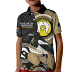 Custom AFL Collingwood NAIDOC Week Kid Polo Shirt Keep The Fire Burning Indigenous Art