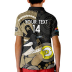 Custom AFL Collingwood NAIDOC Week Kid Polo Shirt Keep The Fire Burning Indigenous Art
