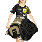 Custom AFL Collingwood NAIDOC Week Kid Short Sleeve Dress Keep The Fire Burning Indigenous Art