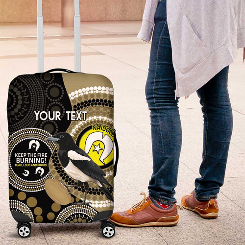 Custom AFL Collingwood NAIDOC Week Luggage Cover Keep The Fire Burning Indigenous Art