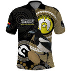 Custom AFL Collingwood NAIDOC Week Polo Shirt Keep The Fire Burning Indigenous Art