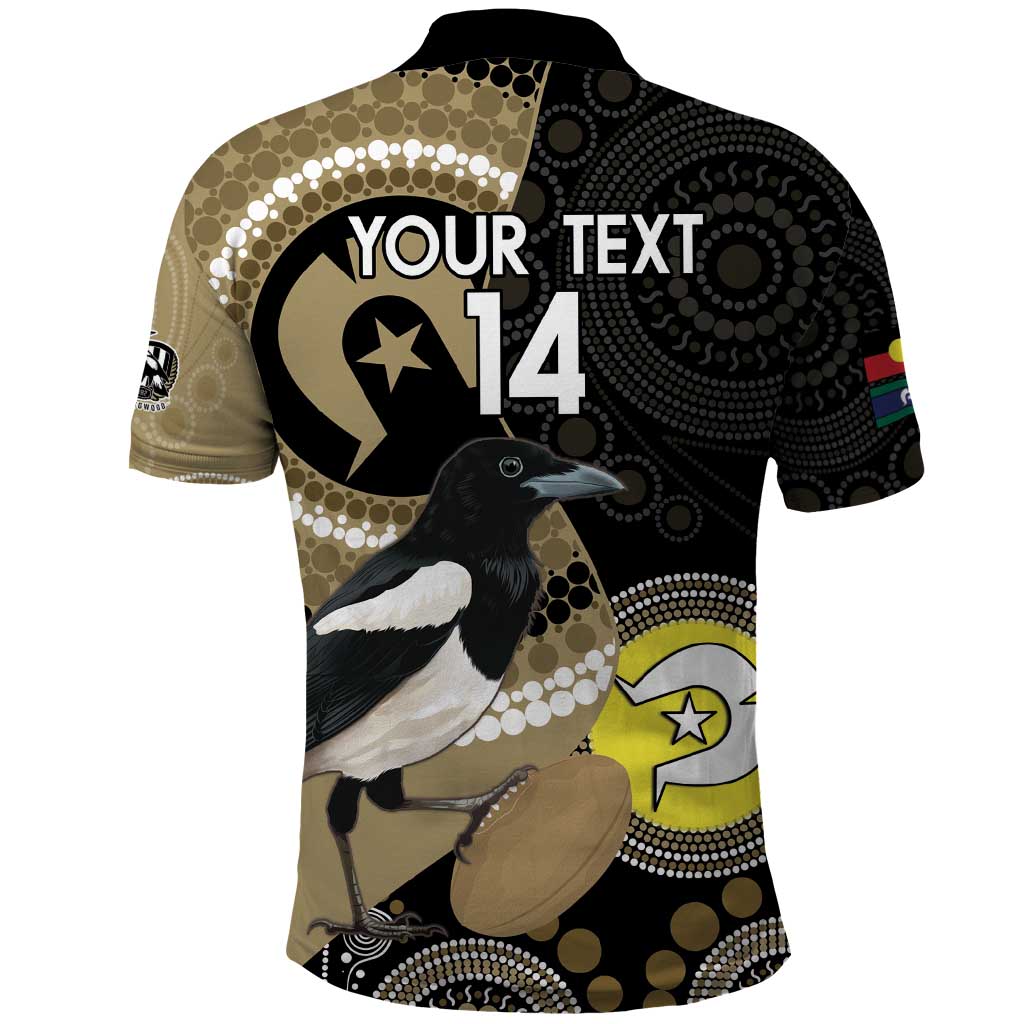 Custom AFL Collingwood NAIDOC Week Polo Shirt Keep The Fire Burning Indigenous Art