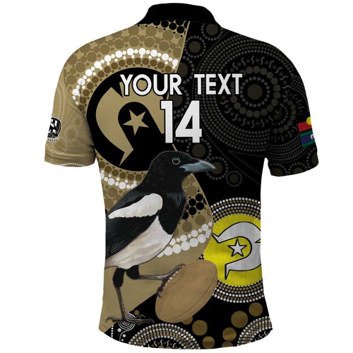 Custom AFL Collingwood NAIDOC Week Polo Shirt Keep The Fire Burning Indigenous Art