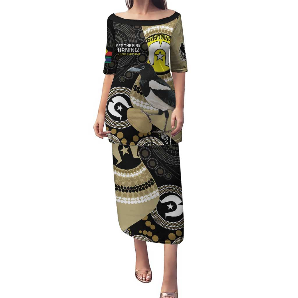 Custom AFL Collingwood NAIDOC Week Puletasi Keep The Fire Burning Indigenous Art