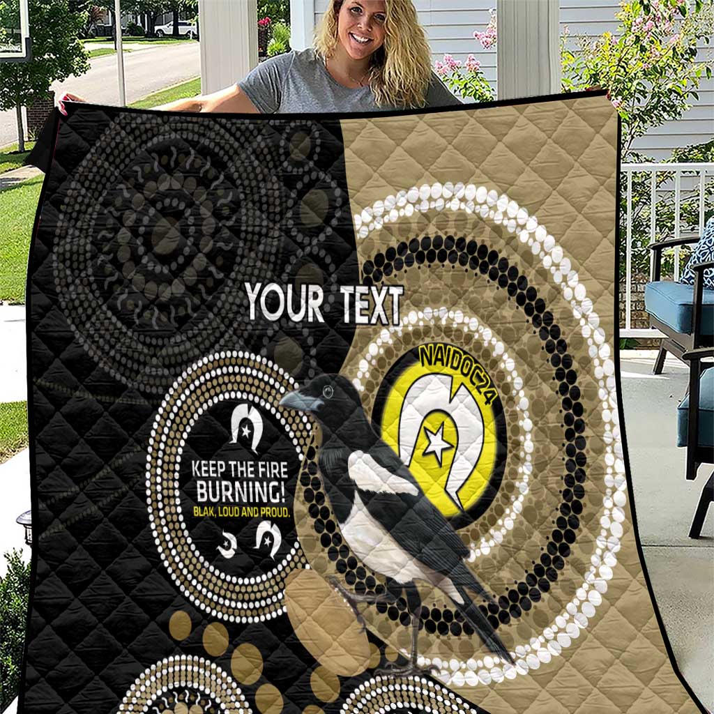 Custom AFL Collingwood NAIDOC Week Quilt Keep The Fire Burning Indigenous Art