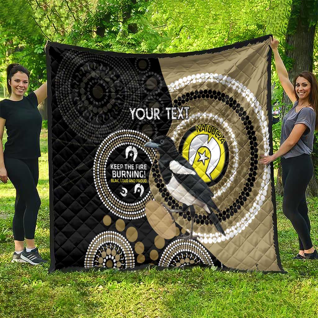 Custom AFL Collingwood NAIDOC Week Quilt Keep The Fire Burning Indigenous Art