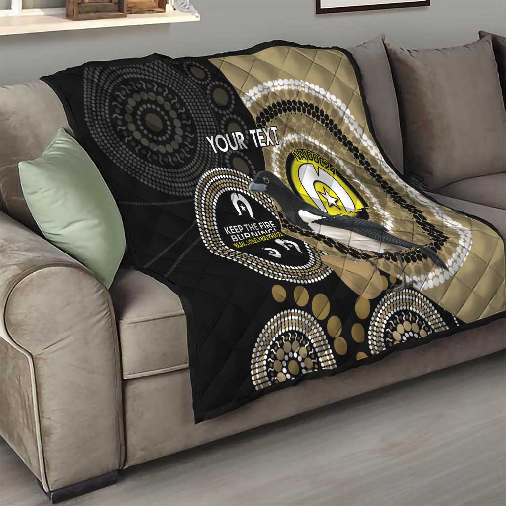 Custom AFL Collingwood NAIDOC Week Quilt Keep The Fire Burning Indigenous Art