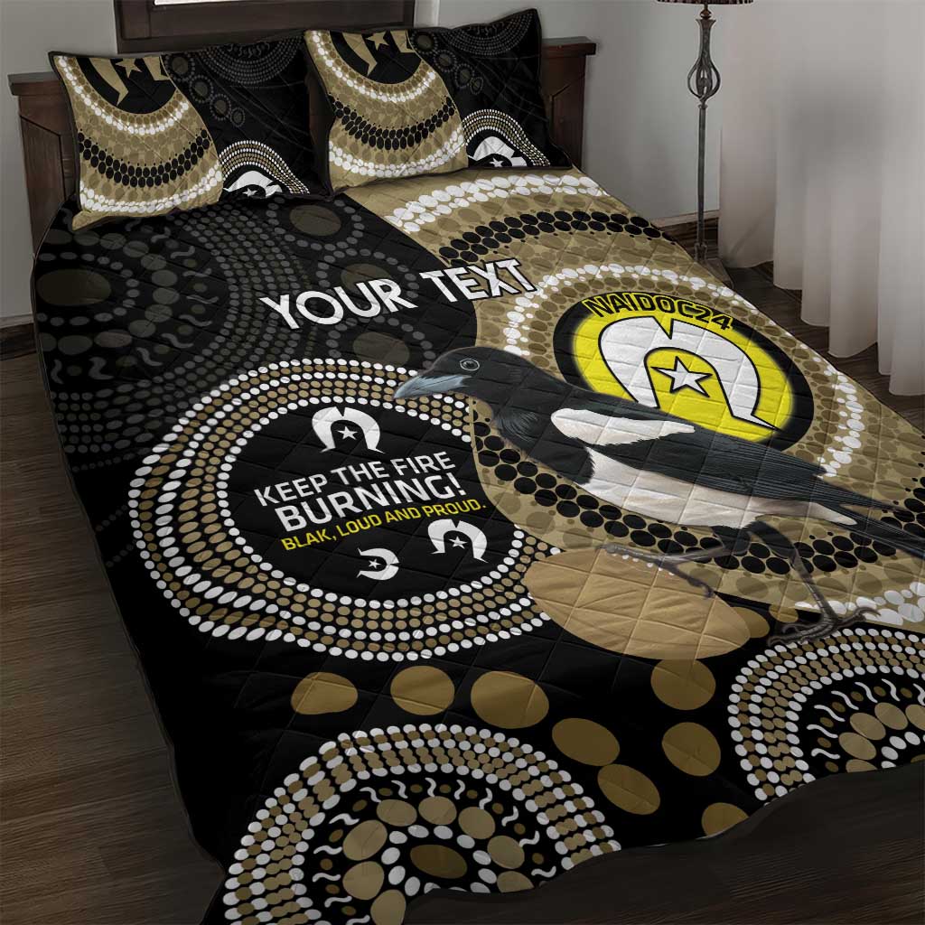 Custom AFL Collingwood NAIDOC Week Quilt Bed Set Keep The Fire Burning Indigenous Art