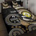 Custom AFL Collingwood NAIDOC Week Quilt Bed Set Keep The Fire Burning Indigenous Art