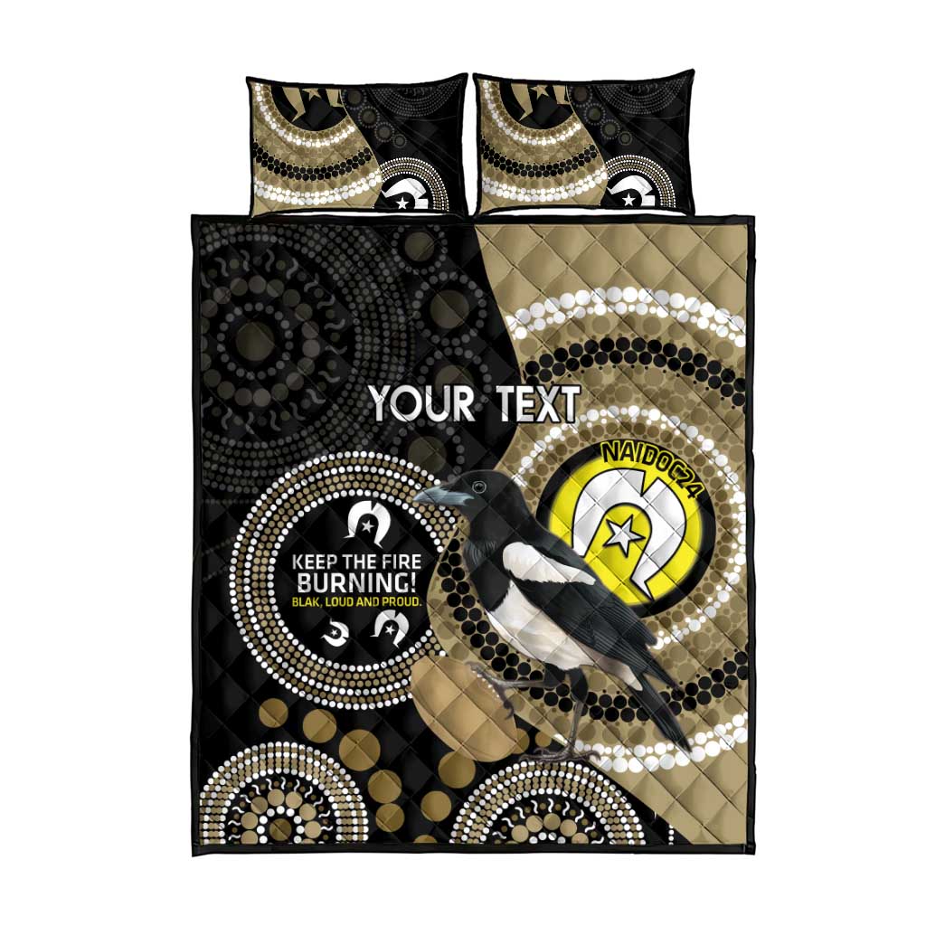 Custom AFL Collingwood NAIDOC Week Quilt Bed Set Keep The Fire Burning Indigenous Art