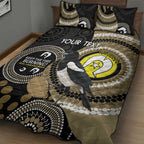 Custom AFL Collingwood NAIDOC Week Quilt Bed Set Keep The Fire Burning Indigenous Art