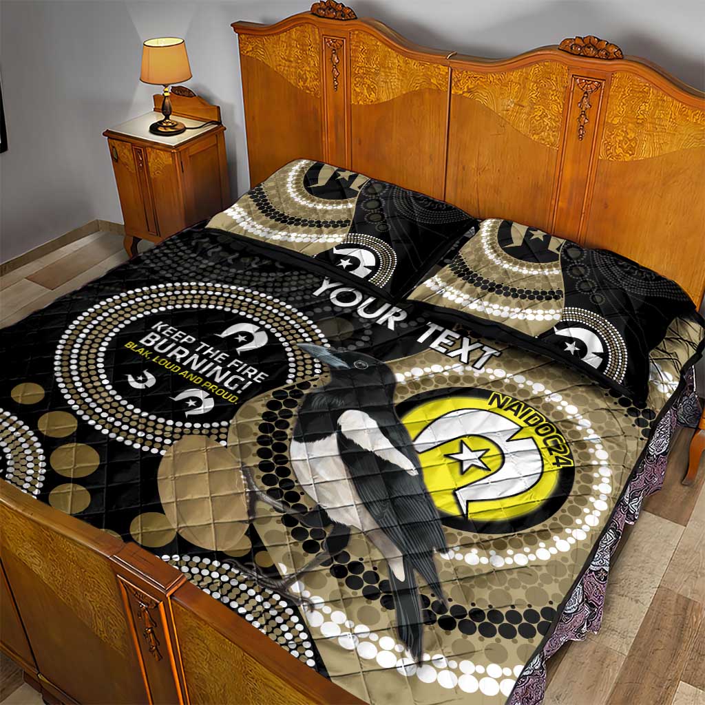 Custom AFL Collingwood NAIDOC Week Quilt Bed Set Keep The Fire Burning Indigenous Art