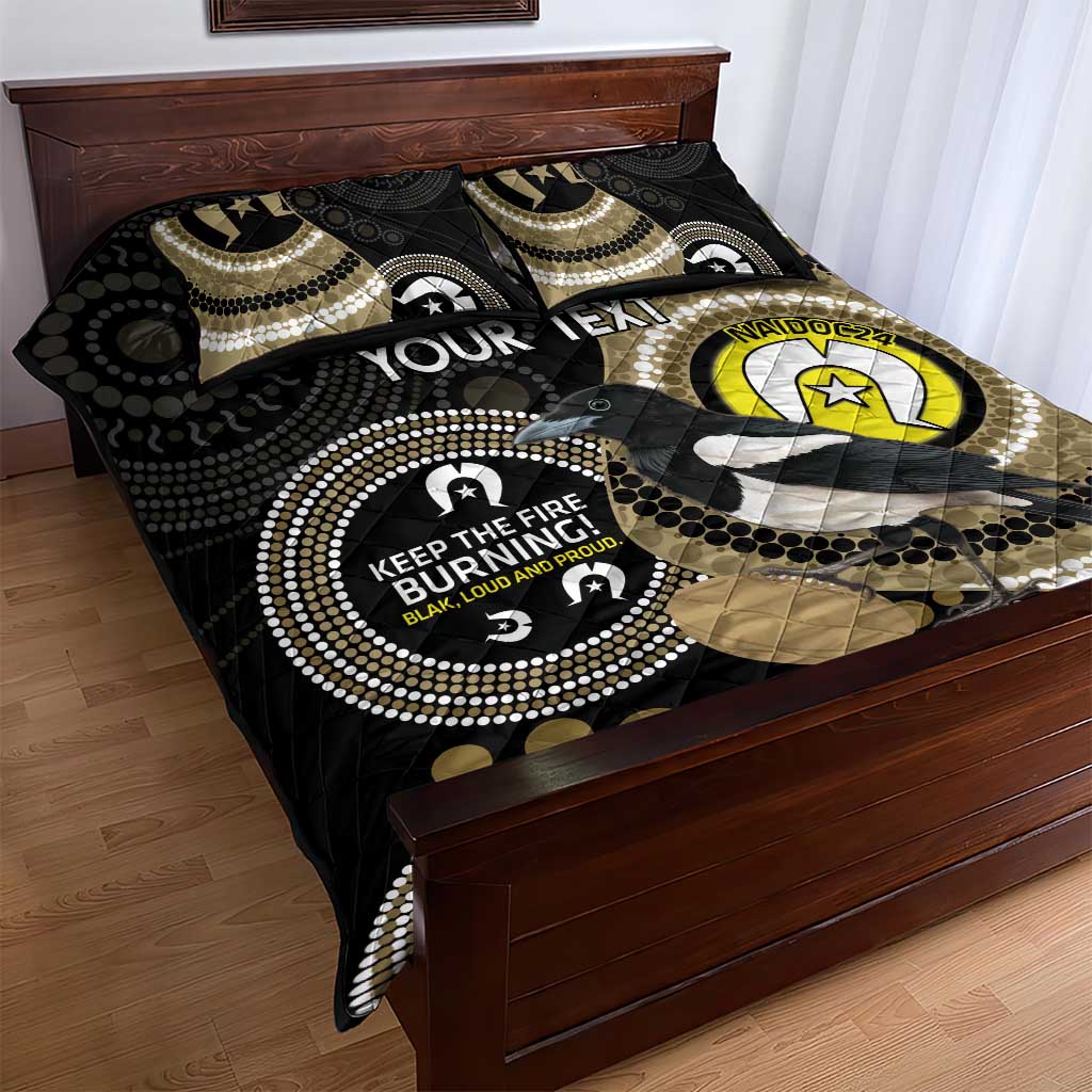 Custom AFL Collingwood NAIDOC Week Quilt Bed Set Keep The Fire Burning Indigenous Art