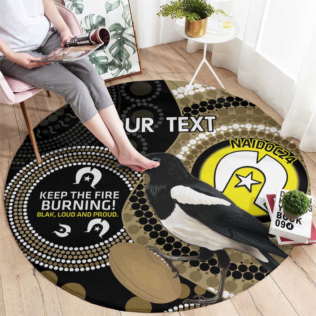 Custom AFL Collingwood NAIDOC Week Round Carpet Keep The Fire Burning Indigenous Art