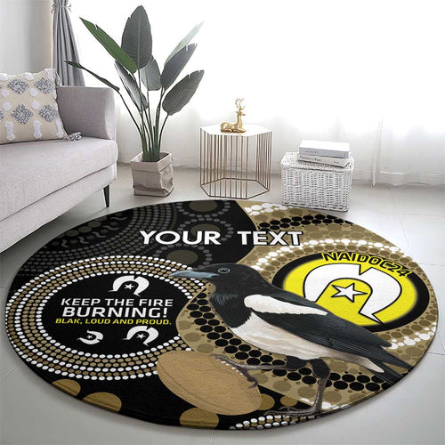 Custom AFL Collingwood NAIDOC Week Round Carpet Keep The Fire Burning Indigenous Art