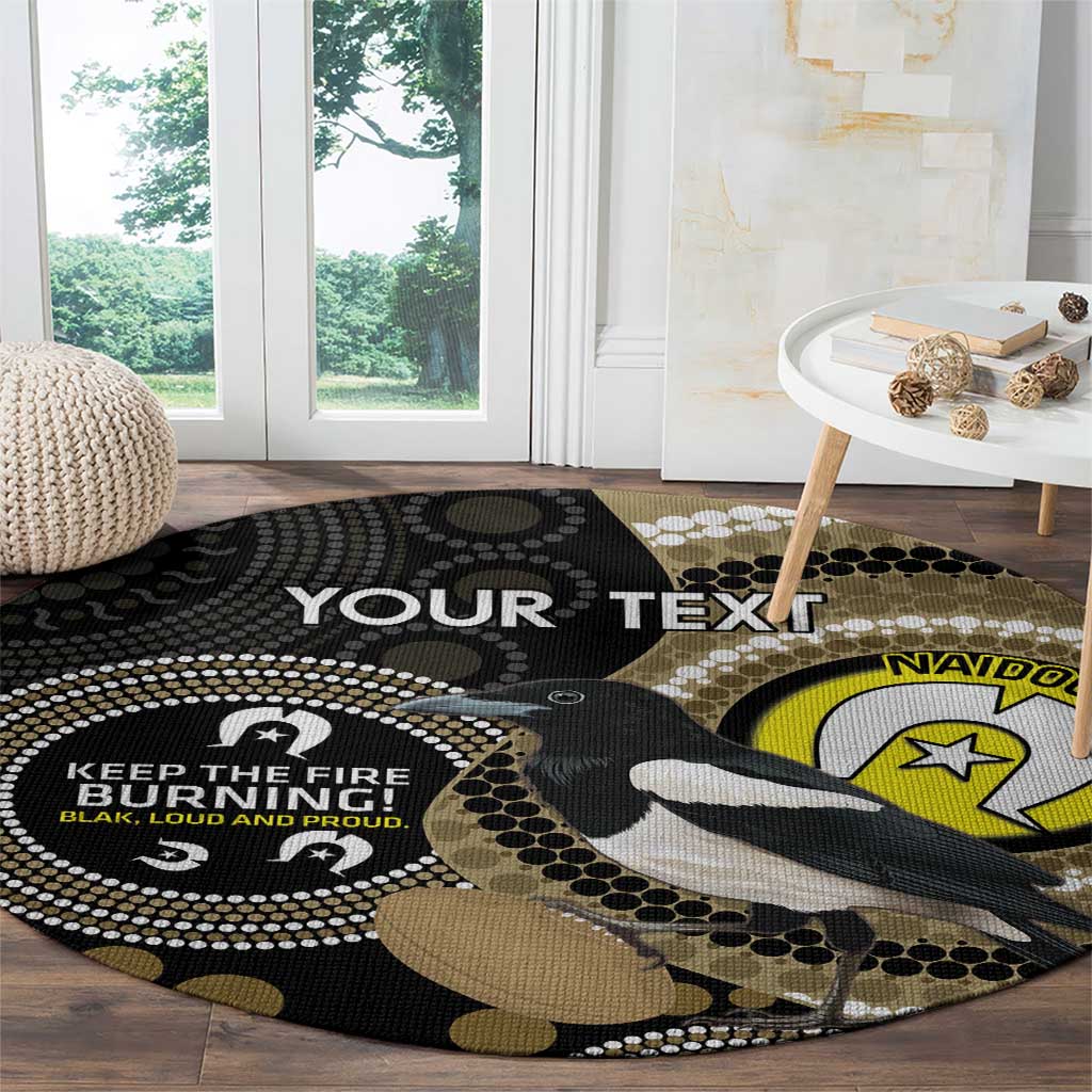 Custom AFL Collingwood NAIDOC Week Round Carpet Keep The Fire Burning Indigenous Art