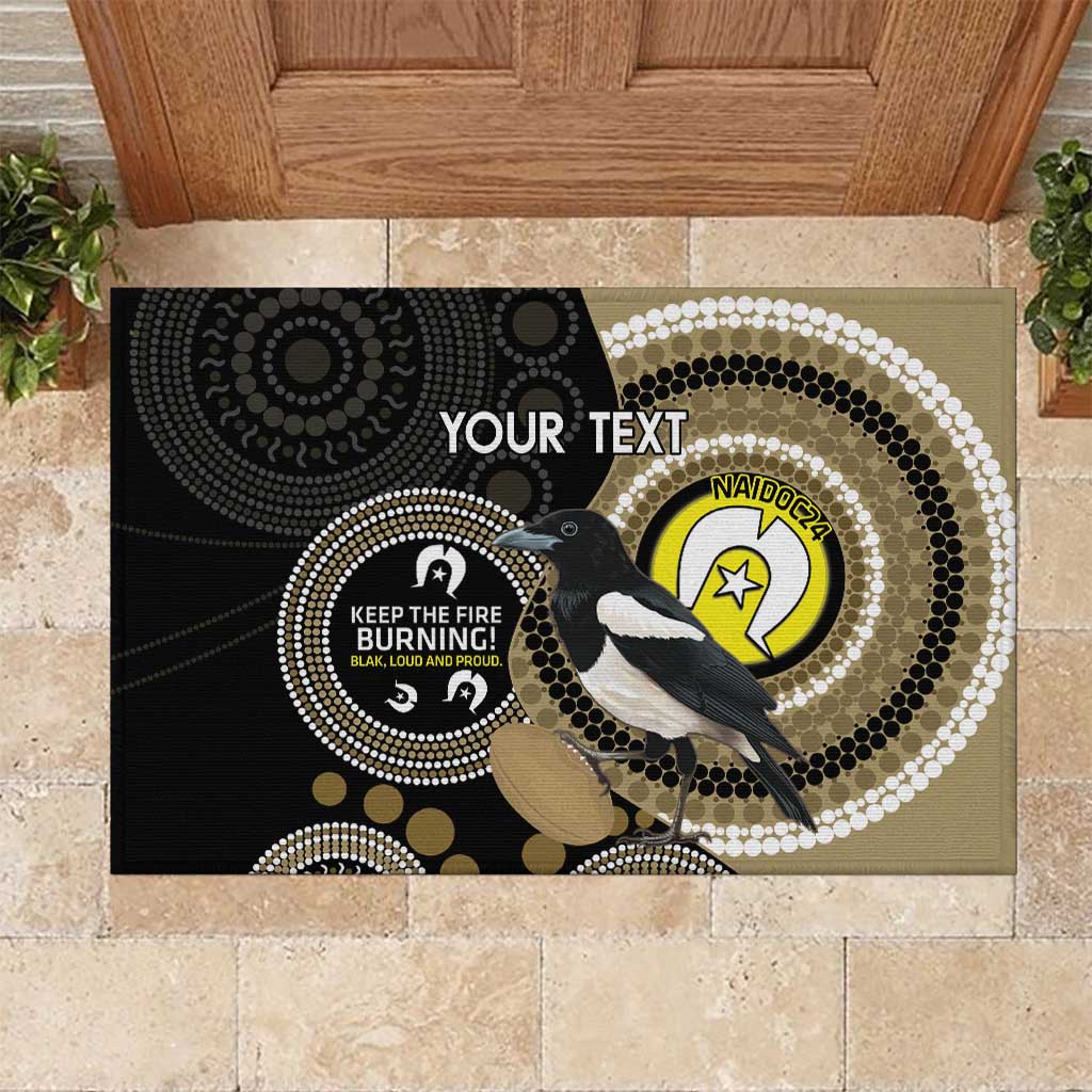 Custom AFL Collingwood NAIDOC Week Rubber Doormat Keep The Fire Burning Indigenous Art
