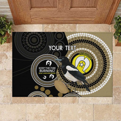 Custom AFL Collingwood NAIDOC Week Rubber Doormat Keep The Fire Burning Indigenous Art