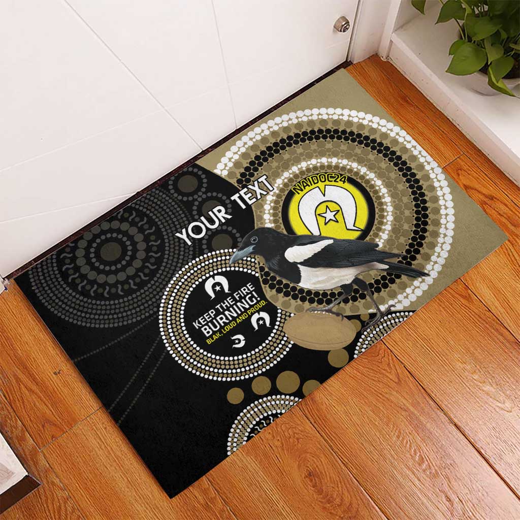 Custom AFL Collingwood NAIDOC Week Rubber Doormat Keep The Fire Burning Indigenous Art