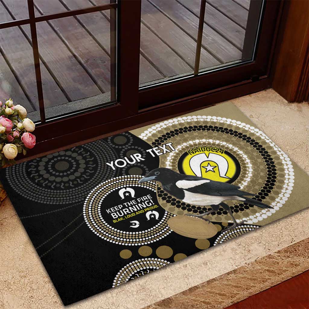 Custom AFL Collingwood NAIDOC Week Rubber Doormat Keep The Fire Burning Indigenous Art