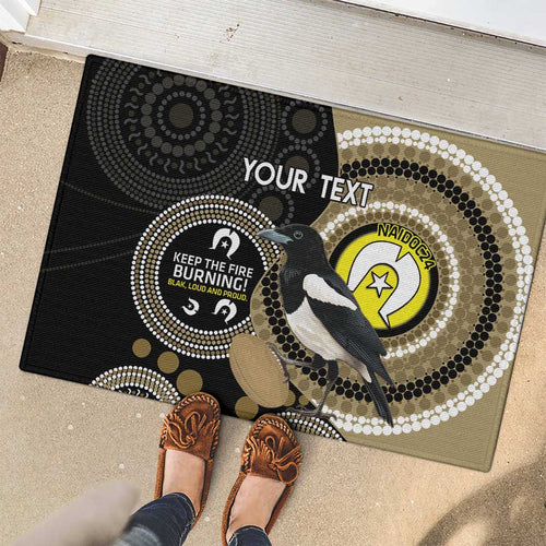 Custom AFL Collingwood NAIDOC Week Rubber Doormat Keep The Fire Burning Indigenous Art