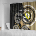 Custom AFL Collingwood NAIDOC Week Shower Curtain Keep The Fire Burning Indigenous Art