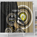 Custom AFL Collingwood NAIDOC Week Shower Curtain Keep The Fire Burning Indigenous Art