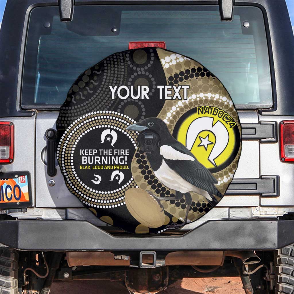 Custom AFL Collingwood NAIDOC Week Spare Tire Cover Keep The Fire Burning Indigenous Art