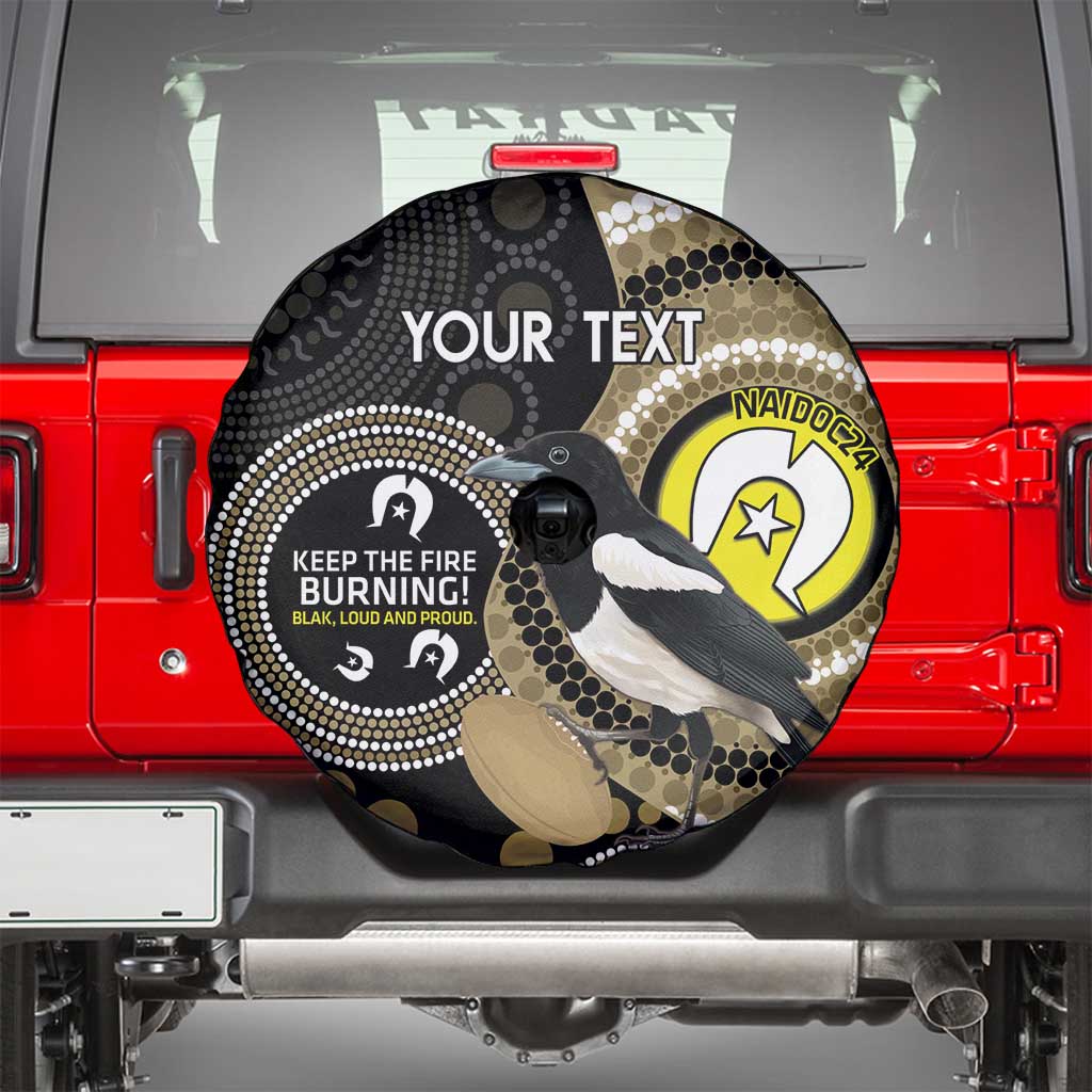 Custom AFL Collingwood NAIDOC Week Spare Tire Cover Keep The Fire Burning Indigenous Art
