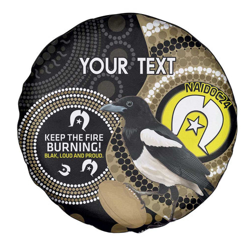 Custom AFL Collingwood NAIDOC Week Spare Tire Cover Keep The Fire Burning Indigenous Art