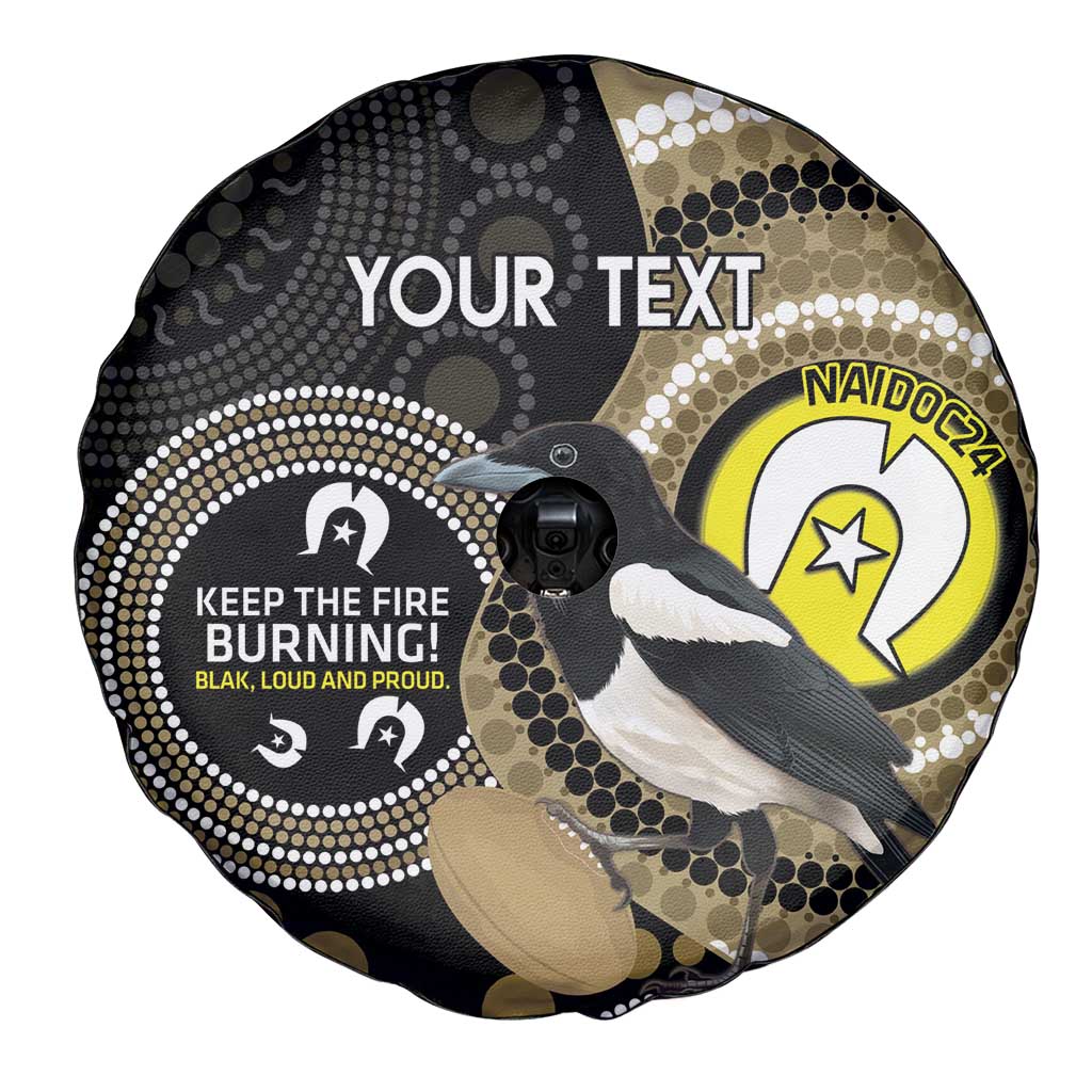Custom AFL Collingwood NAIDOC Week Spare Tire Cover Keep The Fire Burning Indigenous Art