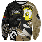 Custom AFL Collingwood NAIDOC Week Sweatshirt Keep The Fire Burning Indigenous Art