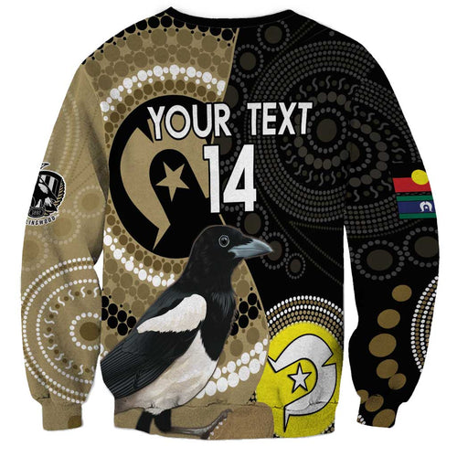 Custom AFL Collingwood NAIDOC Week Sweatshirt Keep The Fire Burning Indigenous Art