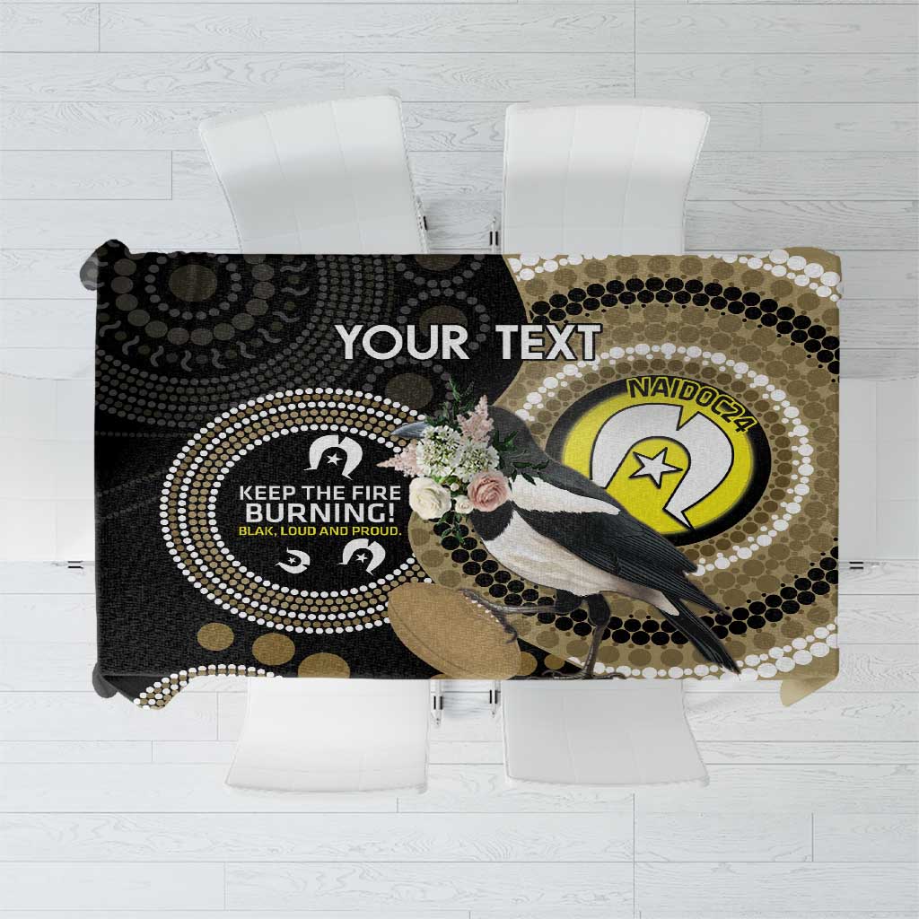 Custom AFL Collingwood NAIDOC Week Tablecloth Keep The Fire Burning Indigenous Art