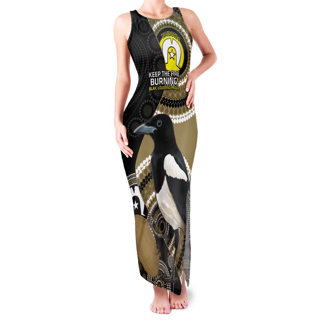 Custom AFL Collingwood NAIDOC Week Tank Maxi Dress Keep The Fire Burning Indigenous Art