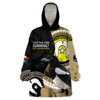 Custom AFL Collingwood NAIDOC Week Wearable Blanket Hoodie Keep The Fire Burning Indigenous Art