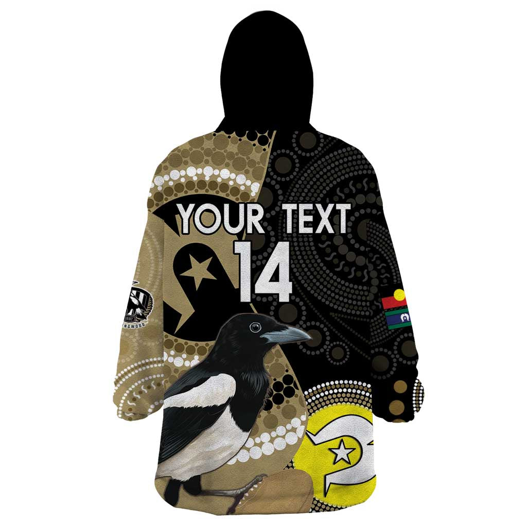 Custom AFL Collingwood NAIDOC Week Wearable Blanket Hoodie Keep The Fire Burning Indigenous Art