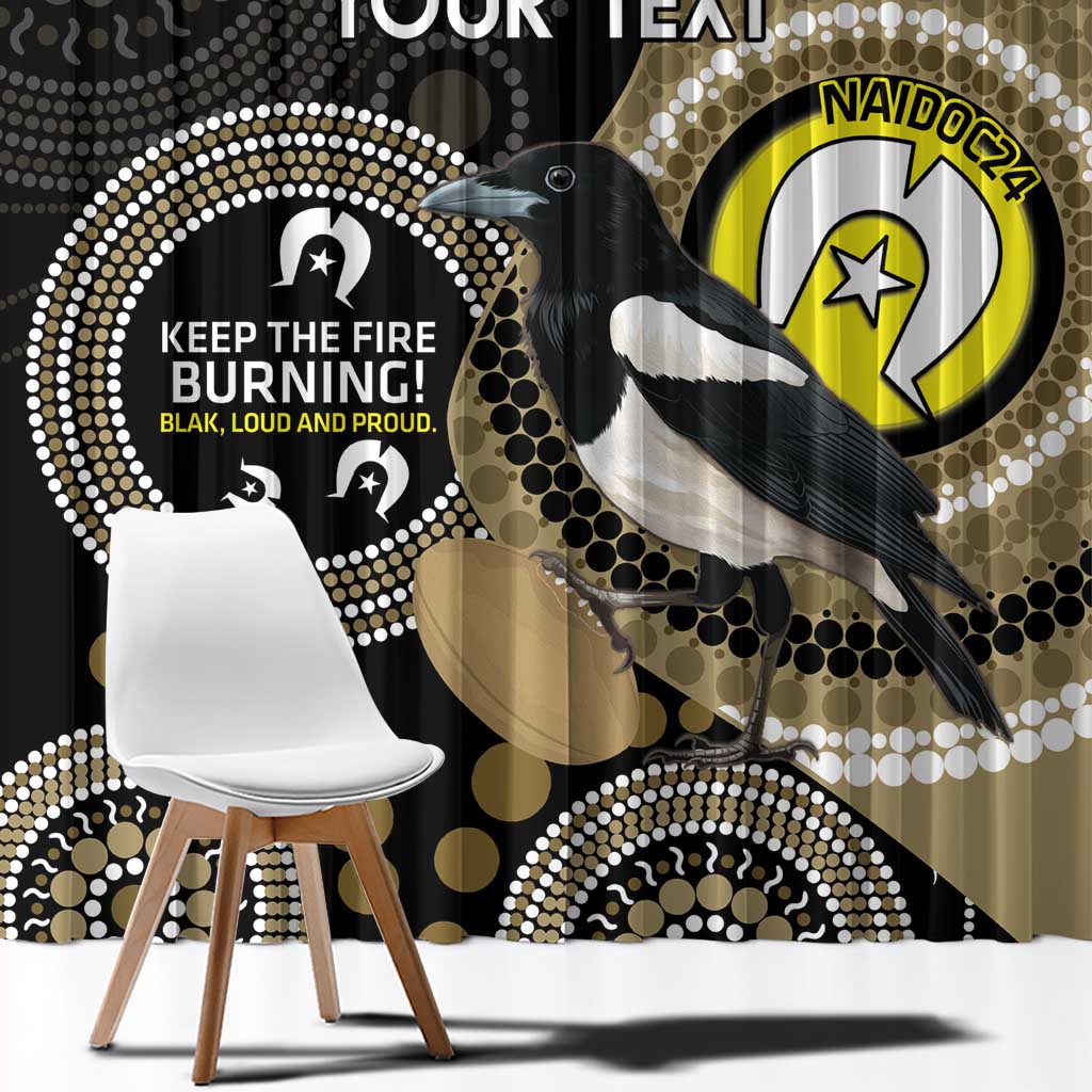Custom AFL Collingwood NAIDOC Week Window Curtain Keep The Fire Burning Indigenous Art