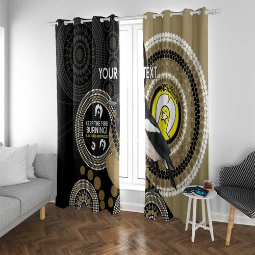 Custom AFL Collingwood NAIDOC Week Window Curtain Keep The Fire Burning Indigenous Art