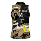 Custom AFL Collingwood NAIDOC Week Women Sleeveless Polo Shirt Keep The Fire Burning Indigenous Art